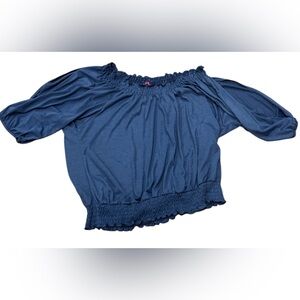 Pure energy Elegant Blue Off and open Shoulder Periwinkle blue Women's Top sz 3X